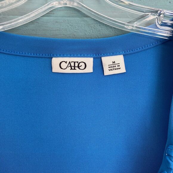 Cato Women's Shirt Blouse ~ Sz M ~ Blue  ~ Sleeveless - Picture 2 of 3